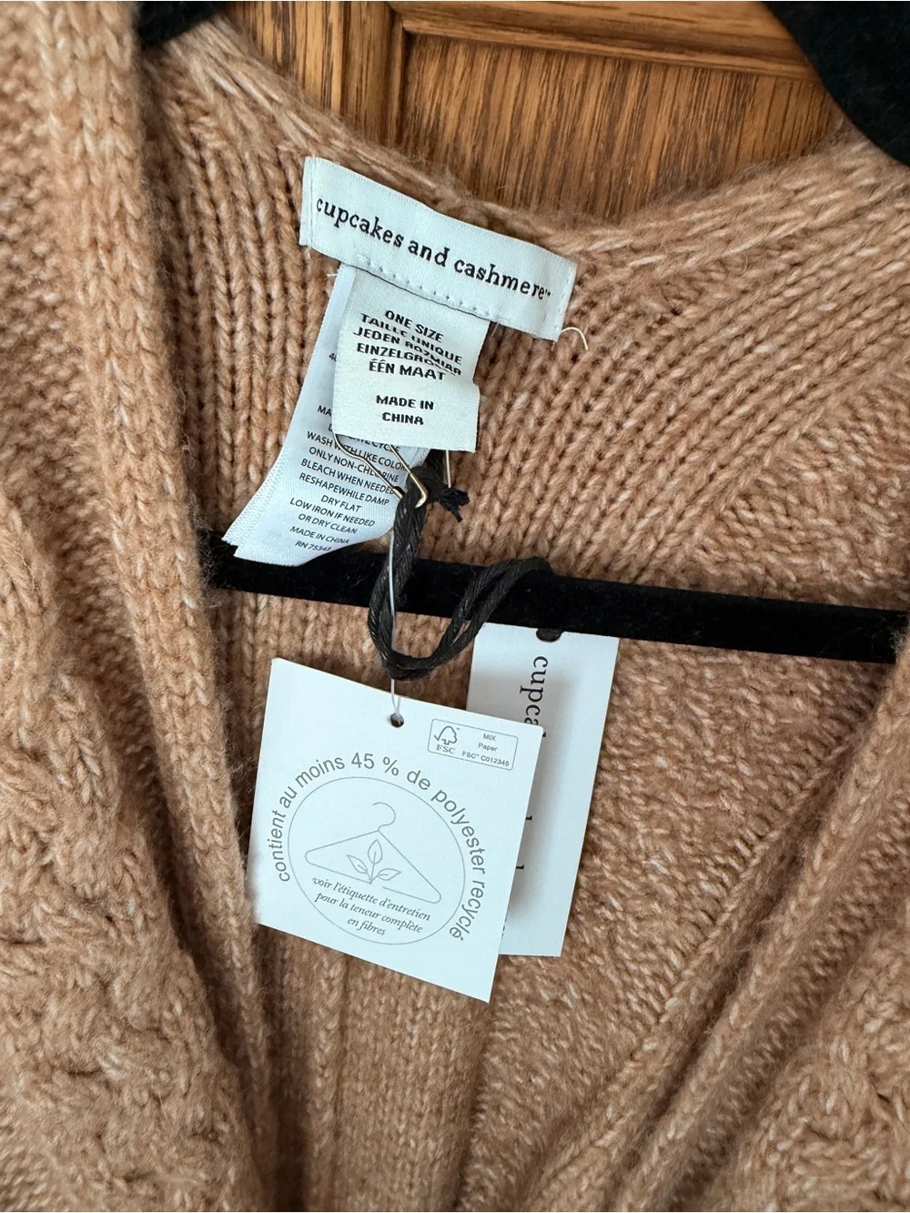 cupcakes & cashmere Camel Knit Wrap Cardigan - Picture 2 of 3